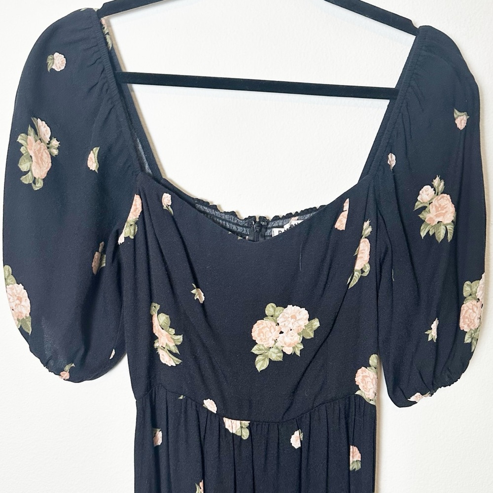 Reformation Zippy Midi Dress Aphrodite Black Pink Floral Sweetheart Neckline 2 - Picture 4 of 8